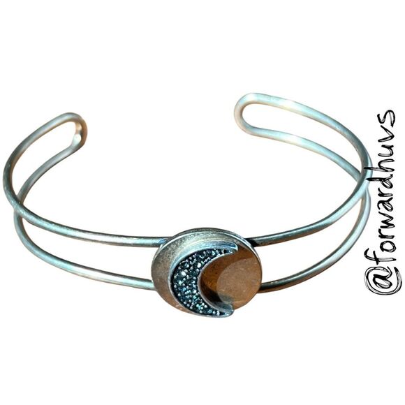 Bundle Sale 3 for $15 | Celestial Cuff Bracelet – Copper Tone with Half Moon - Picture 1 of 7
